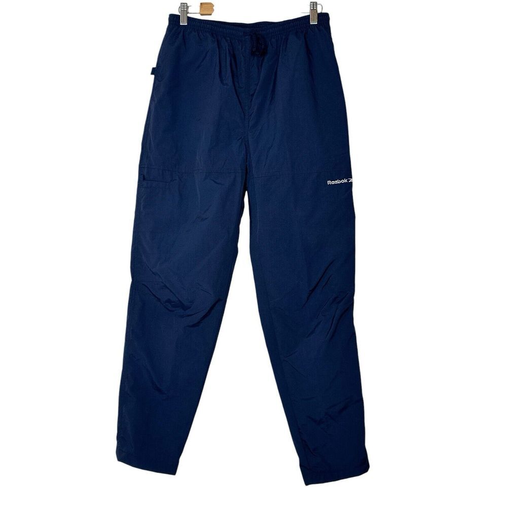 Vintage Reebok Windbreaker Jogger Sweatpants Mens Medium Navy Outdoor Cozy